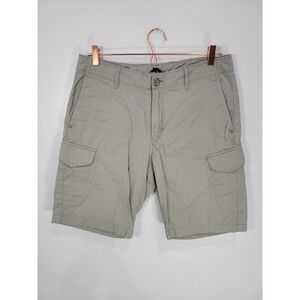 Tommy Bahama Mens 32 Gray Cotton Cargo Utility Shorts Marlin Logo Solid Casual